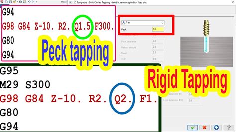 cnc lathe machine tapping cycle|peck tapping cnc code.